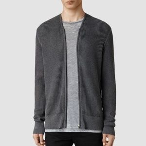 All Saints Metz Knit Cardigan Small Grey